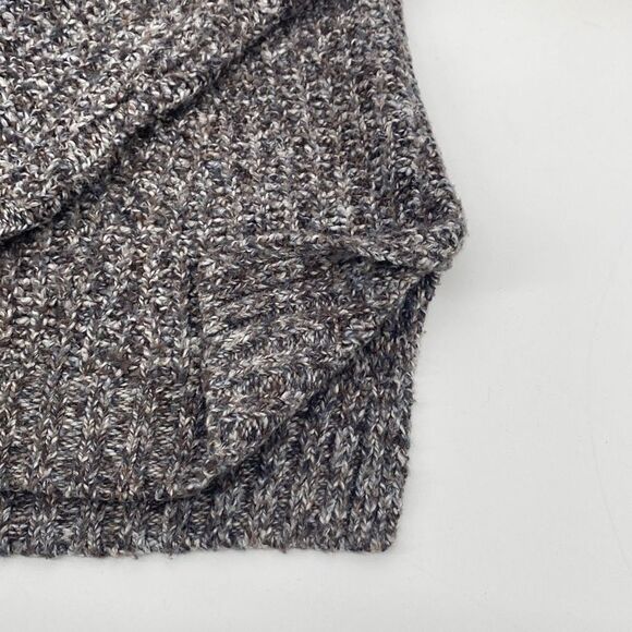 AEO amazingly soft chunky knit oversized marled side slit crew sweater small gre - Picture 5 of 13